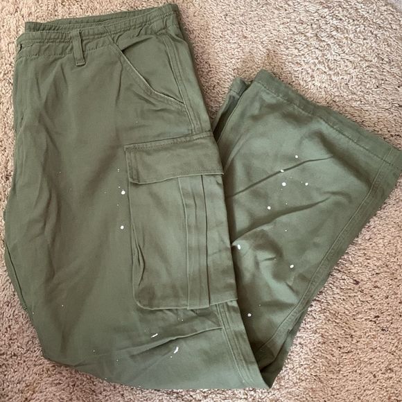 XXL Cargo Pants Manly Mens Green New Loose Pocket Wear Resistant Paratroopers - Picture 4 of 6